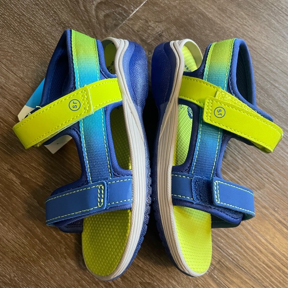 NWT Stride Rite Asher Kids Light-Up Sandals - Blue and Yellow - Picture 3 of 8